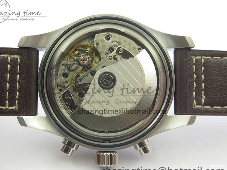 MIROTIME 0514 Pilot Chrono Spitfire IW387903 SS ZF 1:1 Best Edition Black Dial on Brown Leather Strap A OdorResistant 7127